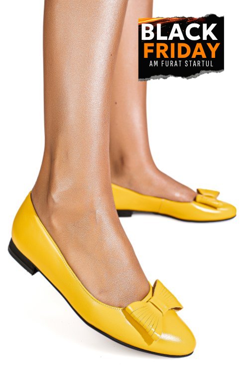 Balerini galbeni piele naturala 3s7701