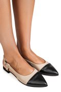 BALERINI BEJ NEGRU PIELE NATURALA 3S7725