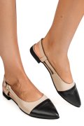 BALERINI BEJ NEGRU PIELE NATURALA 3S7725