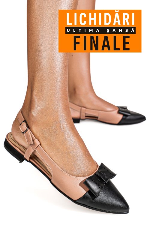 Balerini nude negru piele naturala 3s7726