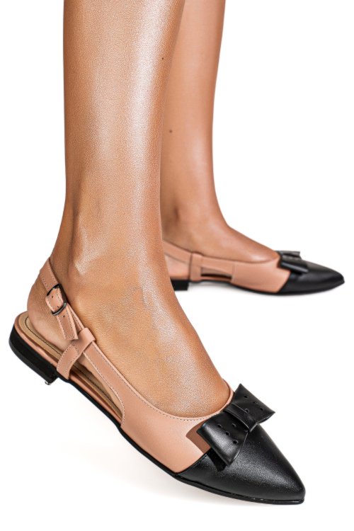 Balerini nude negru piele naturala 3s7726