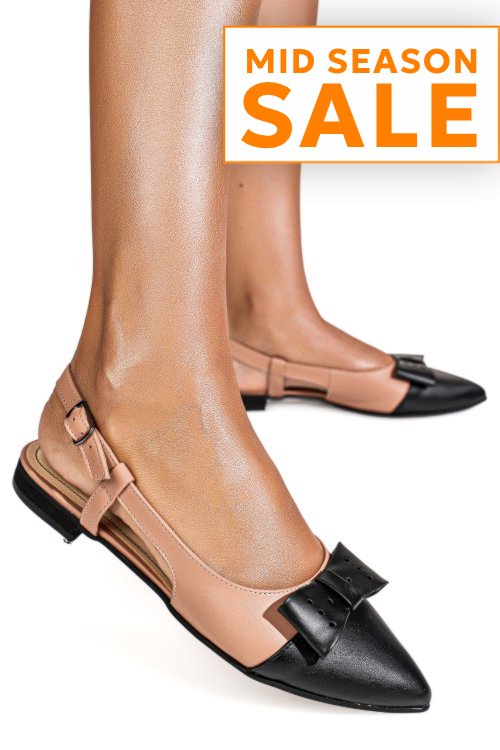 Balerini nude negru piele naturala 3s7726