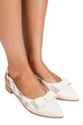 BALERINI ALB FLORAL PIELE NATURALA 3S7730B