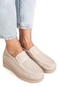 MOCASINI BEJ PIELE NATURALA MSPM221