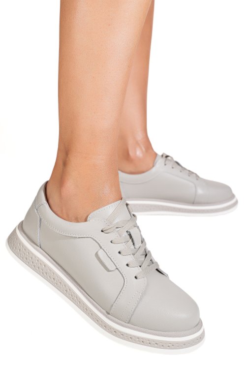 Pantofi sport gri piele naturala tpc6099