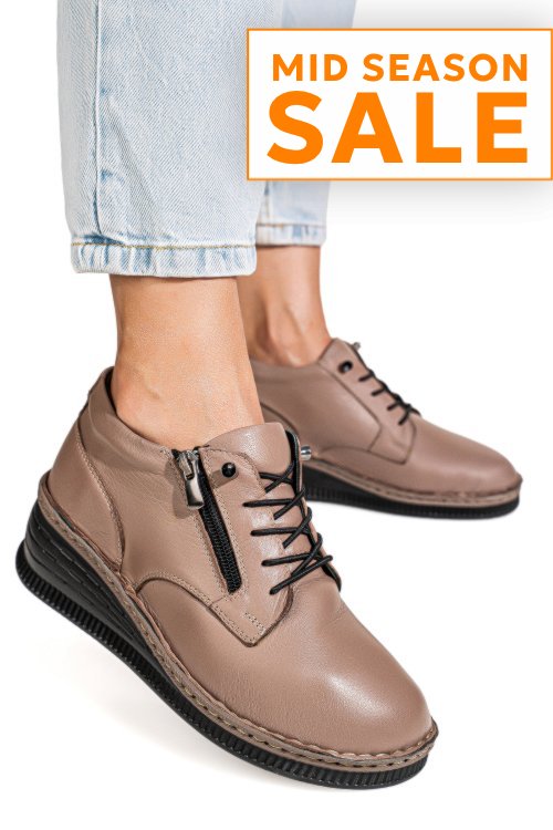 Ghete bej piele naturala apckd7550