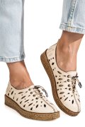 PANTOFI BEJ PIELE NATURALA 2PC000