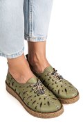 PANTOFI VERZI PIELE NATURALA 2PC000