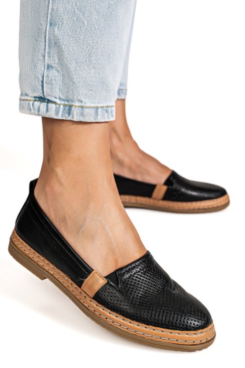 Mocasini negri piele naturala 2pc302