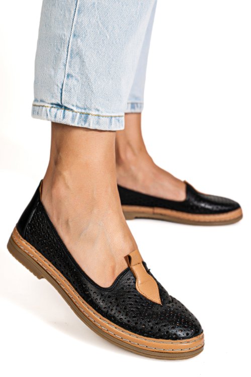 Mocasini negri piele naturala 2pc304