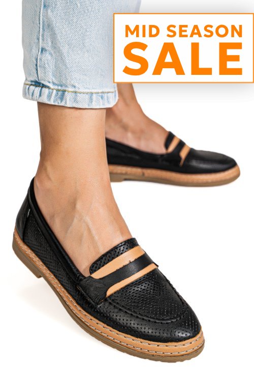 Mocasini negri piele naturala 2pc305