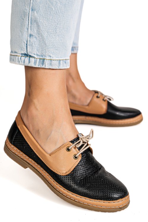 Mocasini negri piele naturala 2pc301
