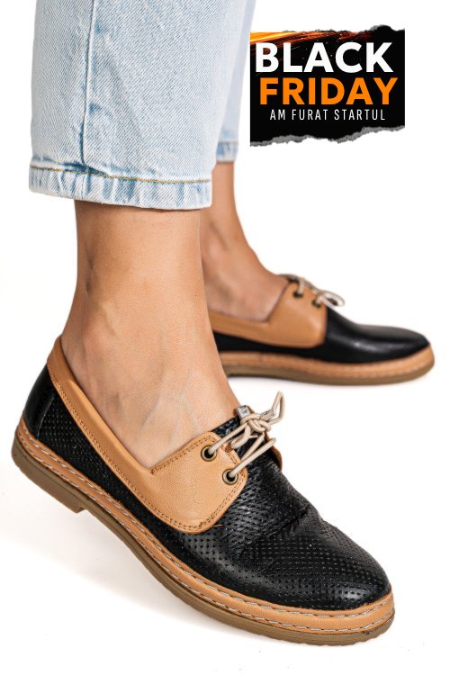 Mocasini negri piele naturala 2pc301