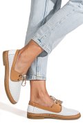 MOCASINI ALBI PIELE NATURALA 2PC301