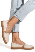 MOCASINI BEJ PIELE NATURALA 2PC302