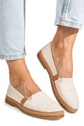 MOCASINI BEJ PIELE NATURALA 2PC302
