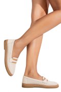 MOCASINI BEJ PIELE NATURALA 2PC305