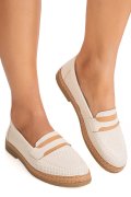MOCASINI BEJ PIELE NATURALA 2PC305