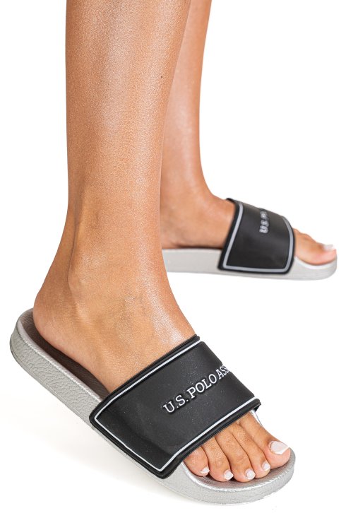 U.s. polo assn, papuci black silver sonia-1fx