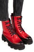 GHETE ROSU NEGRU PIELE NATURALA 1S7755
