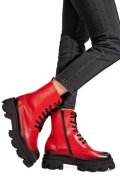 GHETE ROSU NEGRU PIELE NATURALA 1S7755