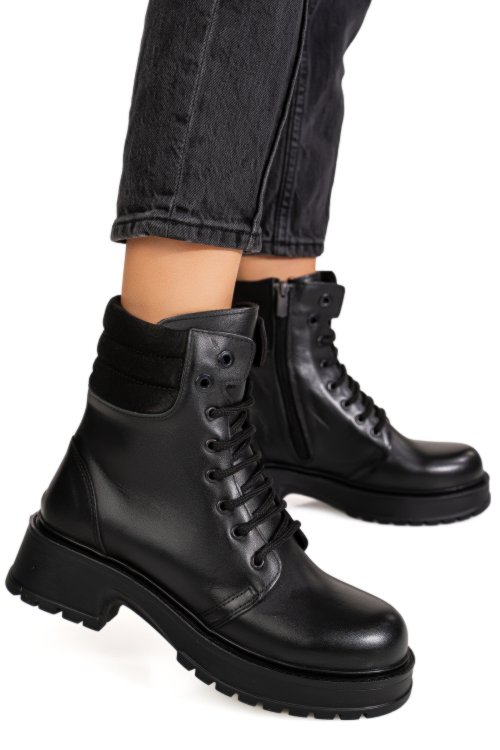 Ghete negre piele naturala 2pc2013