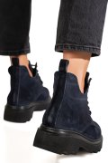 GHETE ALBASTRE PIELE NATURALA INTOARSA 1PC989