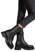 GHETE NEGRE PIELE NATURALA 2PC2017