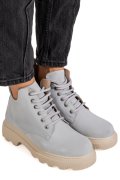 GHETE GRI PIELE NATURALA INTOARSA 1PC989