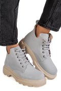 GHETE GRI PIELE NATURALA INTOARSA 1PC989