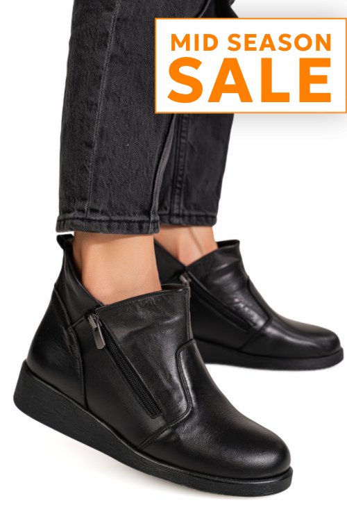 Ghete negre piele naturala 9pc00