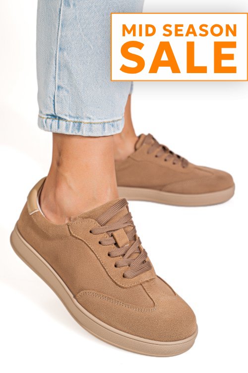 Pantofi sport khaki piele naturala intoarsa tsp2646