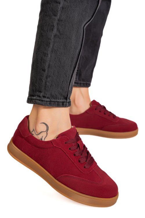 Pantofi sport visinii piele naturala intoarsa tsp2646