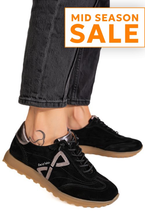 Pantofi sport negri piele naturala intoarsa fpc002654