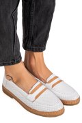 MOCASINI ALBI PIELE NATURALA 2PC305