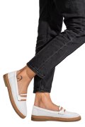 MOCASINI ALBI PIELE NATURALA 2PC305