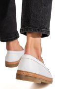 MOCASINI ALBI PIELE NATURALA 2PC305