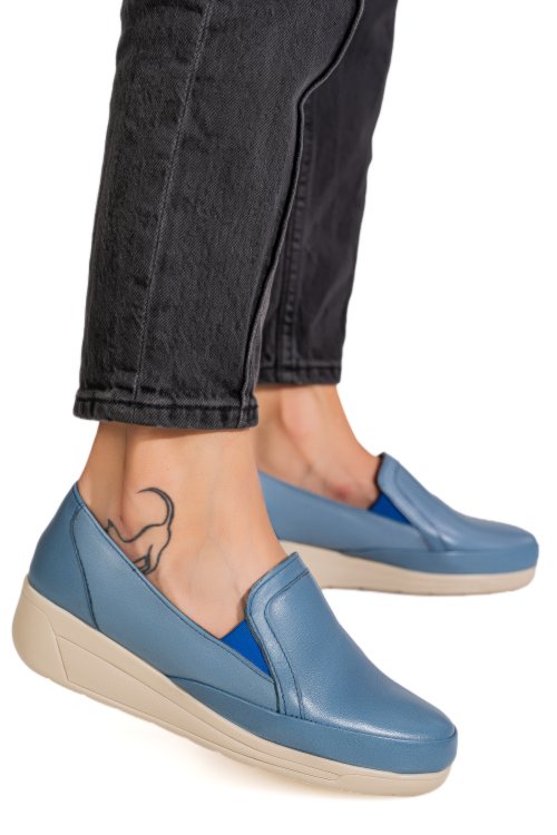 Mocasini albastri piele naturala 0pc1mm