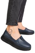 MOCASINI ALBASTRI PIELE NATURALA 1PC987