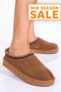 SABOTI CAMEL PIELE NATURALA INTOARSA SW42206