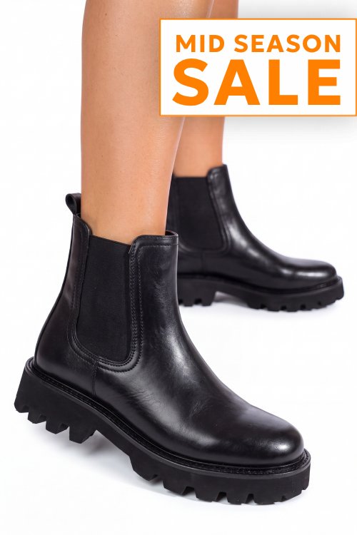 Ghete negre piele naturala vb375208