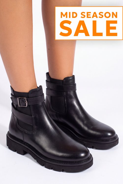 Ghete negre piele naturala vb385210