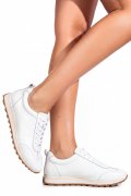PANTOFI SPORT ALBI PIELE NATURALA F002-642