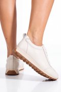 PANTOFI SPORT ALBI PIELE NATURALA F002-642
