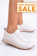 PANTOFI SPORT ALBI PIELE NATURALA F002-642