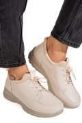 PANTOFI SPORT BEJ PIELE NATURALA QSPL1069