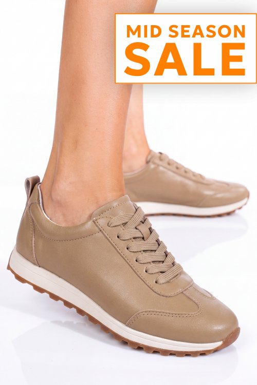 Pantofi sport khaki piele naturala f002-642