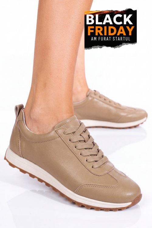 Pantofi sport khaki piele naturala f002-642
