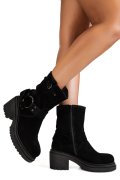 GHETE NEGRE PIELE NATURALA INTOARSA WEERT07