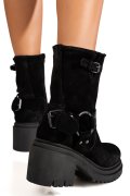 GHETE NEGRE PIELE NATURALA INTOARSA WEERT07